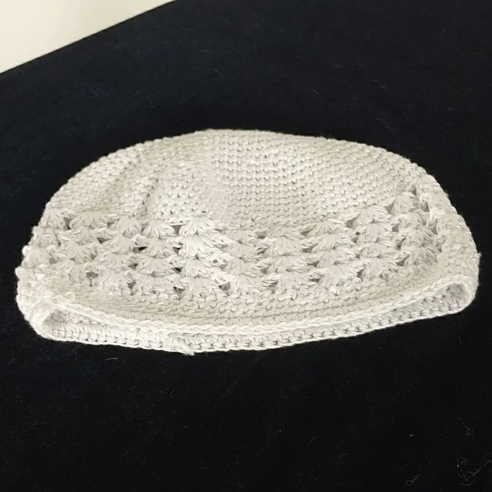 Handmade White Crocheted Baby Beanie